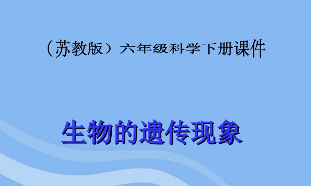 六年级科学下册 生物的遗传现象 2课件 苏教版