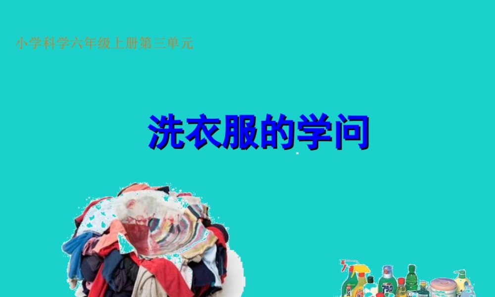 六年级科学上册 洗衣服的学问课件 苏教版-苏教版小学六年级上册自然科学课件