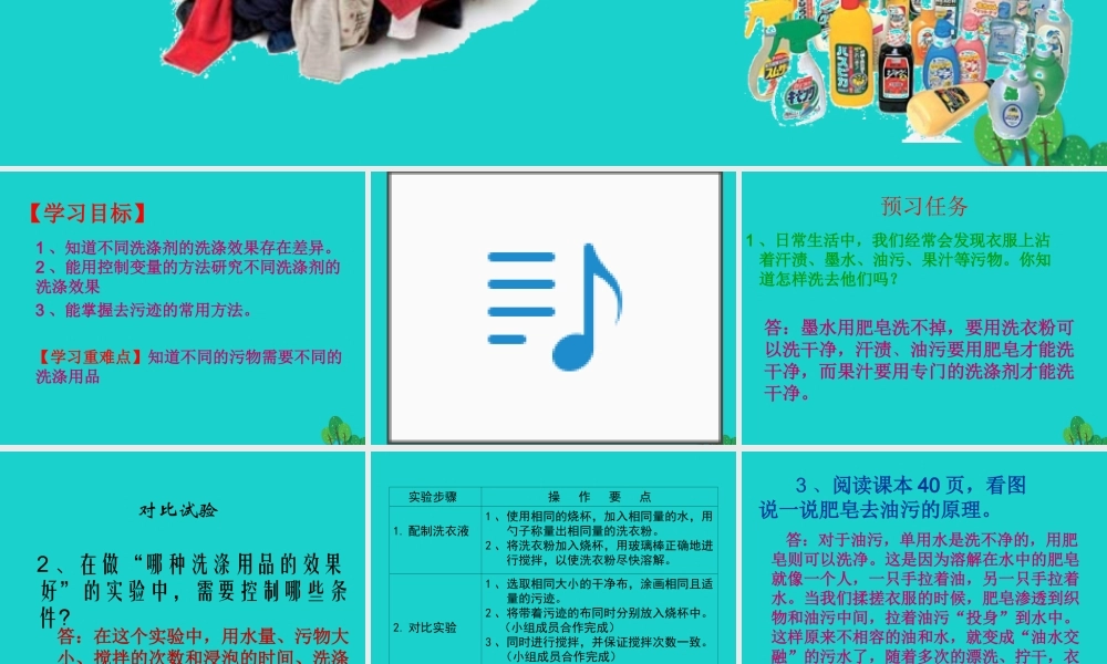 六年级科学上册 洗衣服的学问课件 苏教版-苏教版小学六年级上册自然科学课件