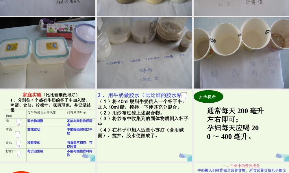 六年级科学上册 牛奶的变化课件2 青岛版-青岛版小学六年级上册自然科学课件