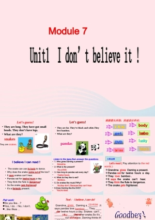 六年级英语上册 Module 7 Unit 1 I don't believe it课件外研版（三起）-外研版小学六年级上册英语课件