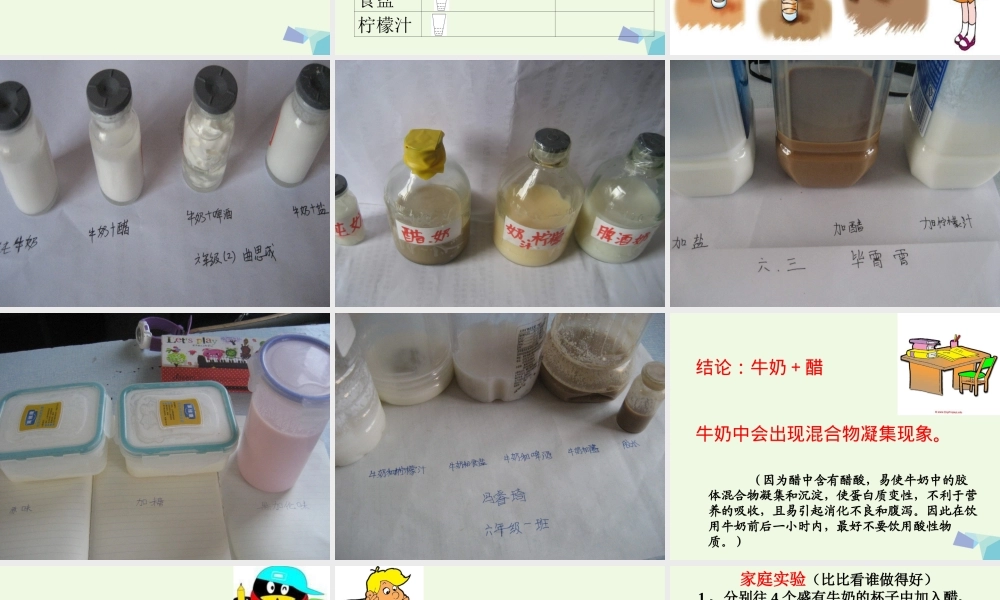 六年级科学上册 牛奶的变化课件3 青岛版-青岛版小学六年级上册自然科学课件