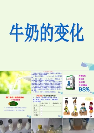 六年级科学上册 牛奶的变化课件3 青岛版-青岛版小学六年级上册自然科学课件