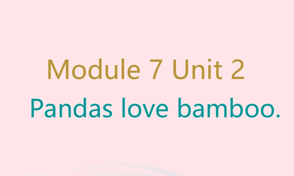 六年级英语上册 Module 7 Unit 2 pandas love bamboo 课件 外研版（三起）-外研版小学六年级上册英语课件