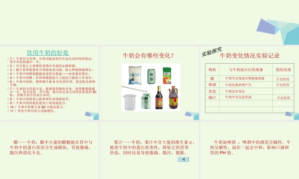 六年级科学上册 牛奶的变化课件4 青岛版-青岛版小学六年级上册自然科学课件