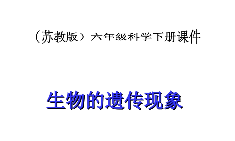 六年级科学下册 生物的遗传现象2课件 苏教版