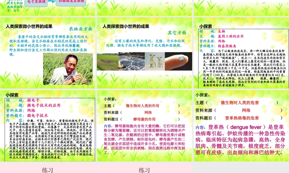 六年级科学下册 第一单元 微小世界 8 微小世界和我们课件 教科版-教科版小学六年级下册自然科学课件