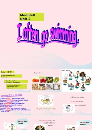 六年级英语上册 Module 8 Unit 2 I often go swimming 课件 外研版（三起）-外研版小学六年级上册英语课件