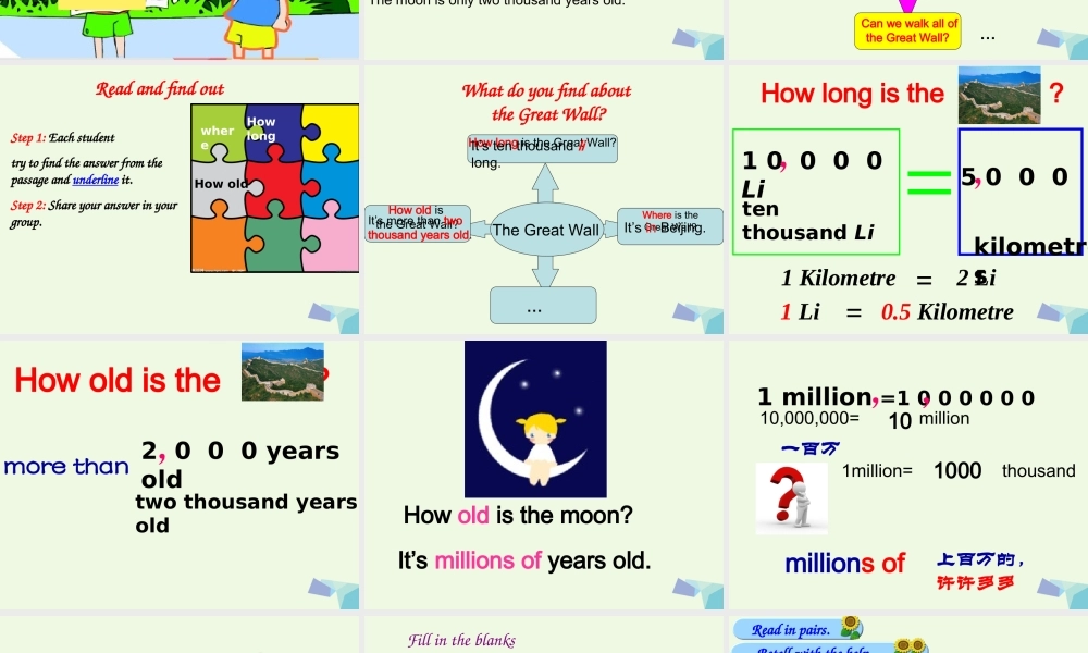 六年级英语上册 Unit 1 How long is the Great Wall课件1 外研版（一起）-外研版小学六年级上册英语课件