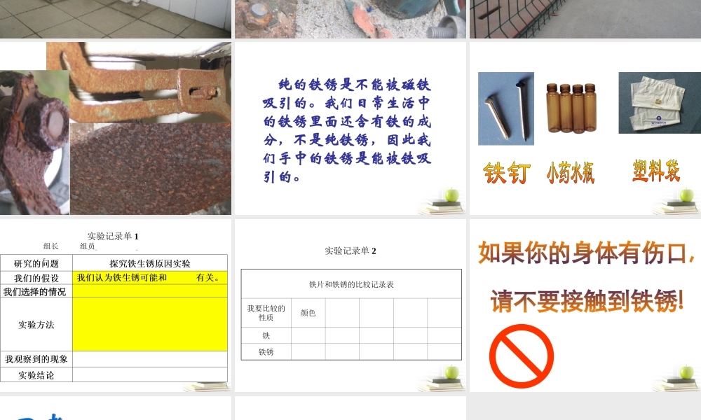 六年级科学下册 铁生锈了1课件 教科版