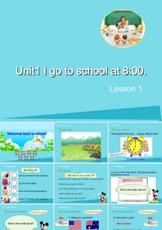 六年级英语上册 Unit 1 I go to school at 8：00（Lesson1）教学课件 人教精通版-人教版小学六年级上册英语课件