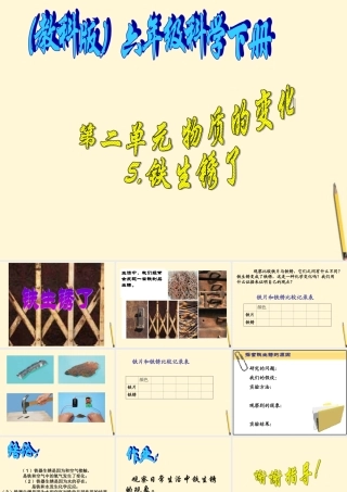 六年级科学下册 铁生锈了2课件 教科版