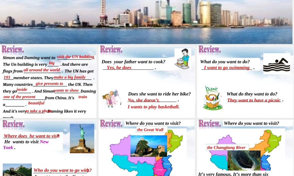 六年级英语上册 Module 9 Unit 2 I want to go to Shanghai课件 外研版（三起）-外研版小学六年级上册英语课件