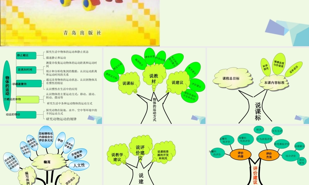 六年级科学上册 物体的运动方式说课稿课件 青岛版-青岛版小学六年级上册自然科学课件