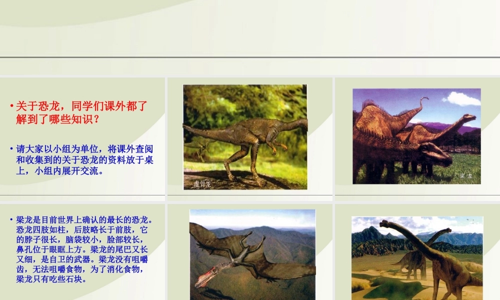 六年级科学下册 消失了的恐龙 3课件 苏教版