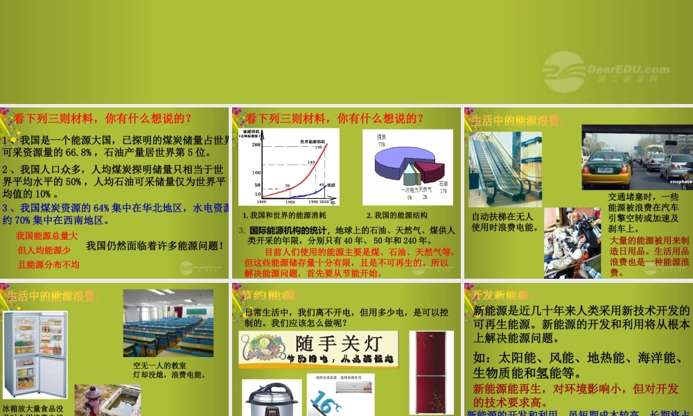 六年级科学下册《开发新能源》课件 青岛版