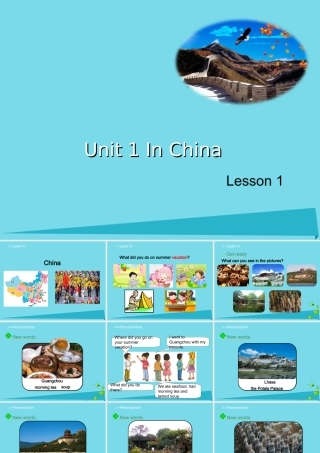 六年级英语上册 Unit 1 In China（Lesson 1）课件 人教新起点-人教新起点小学六年级上册英语课件