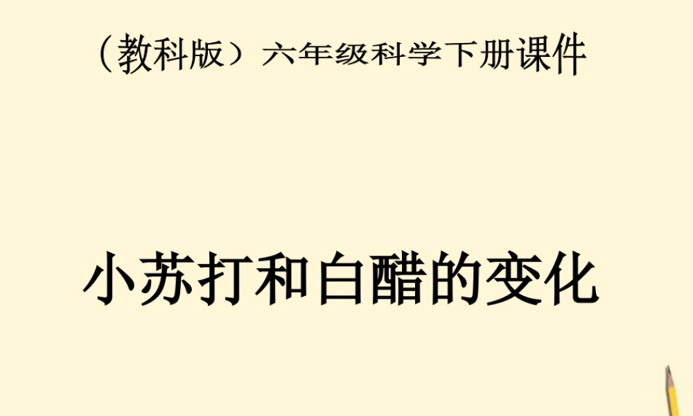 六年级科学下册 小苏打和白醋的变化2课件 教科版