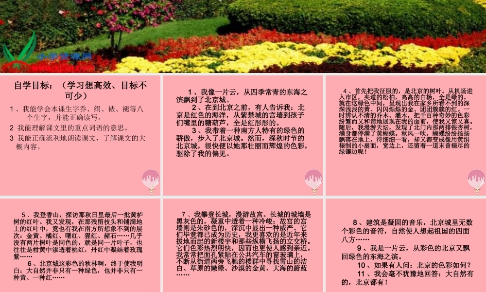 六年级语文上册 第1课 北京的色彩课件1 西师大版-西师大版小学六年级上册语文课件