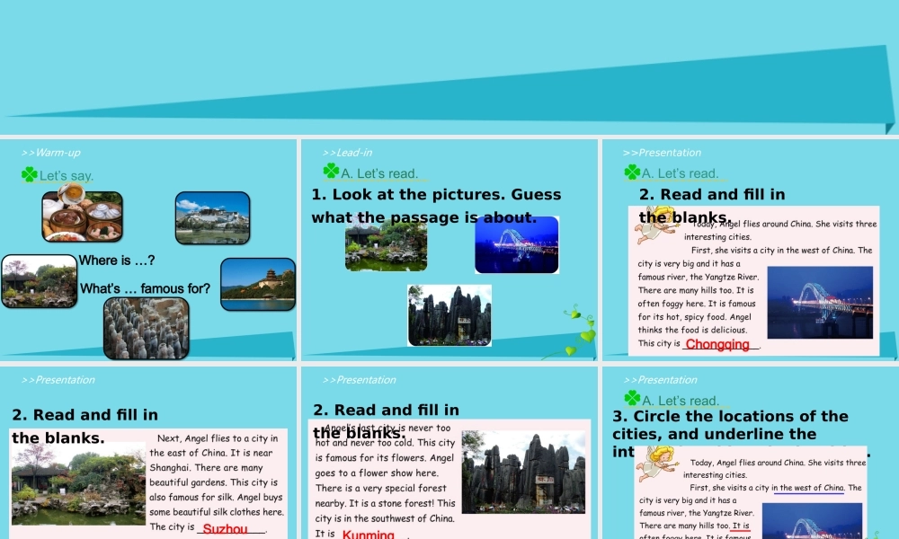 六年级英语上册 Unit 1 In China（Lesson 3）课件 人教新起点-人教新起点小学六年级上册英语课件