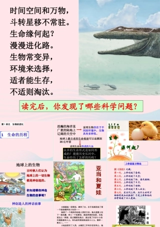 六年级科学下册 一 生物的进化 1 生命的历程课件 湘教版-湘教版小学六年级下册自然科学课件