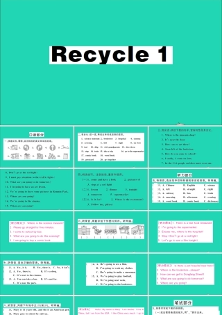 六年级英语上册 Recycle 1作业课件+素材课件 人教PEP