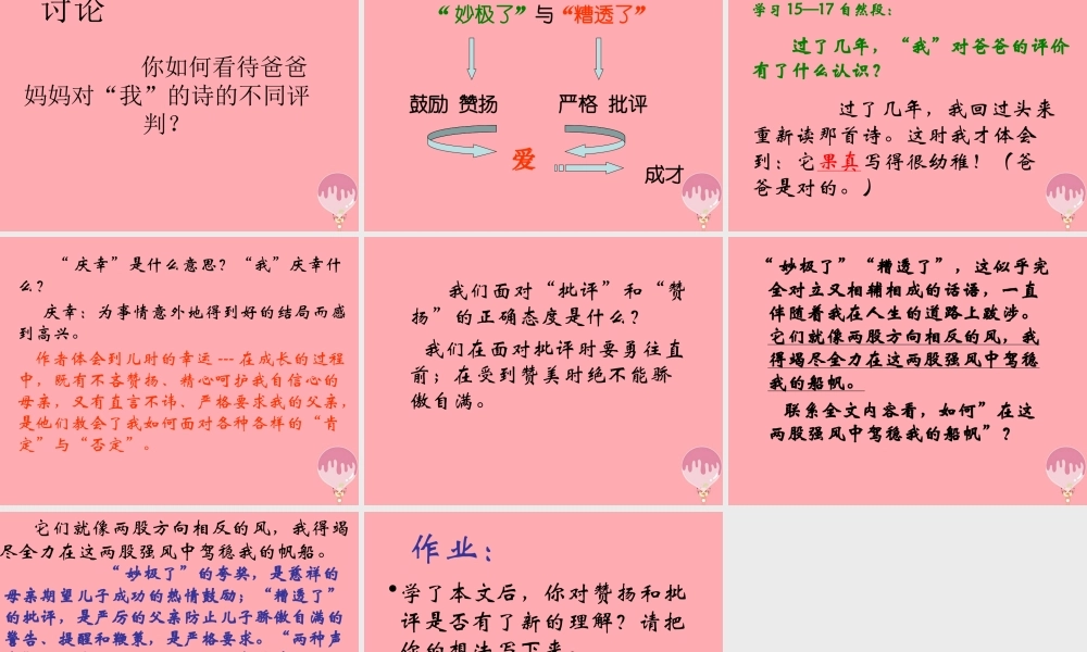 六年级语文上册 第10课 “妙极了”与“遭透了”课件8 西师大版-西师大版小学六年级上册语文课件