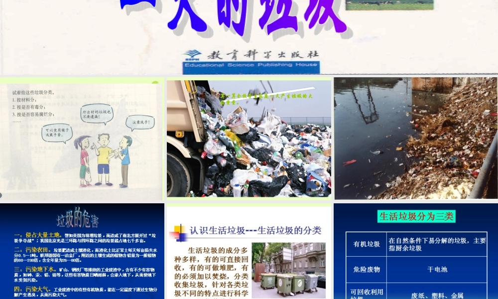 六年级科学下册 一天的垃圾1课件 教科版