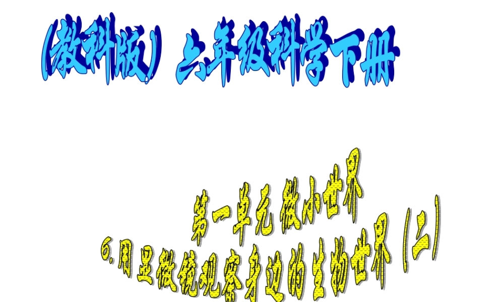 六年级科学下册 用显微镜观察身边的生命世界（二）1课件 教科版