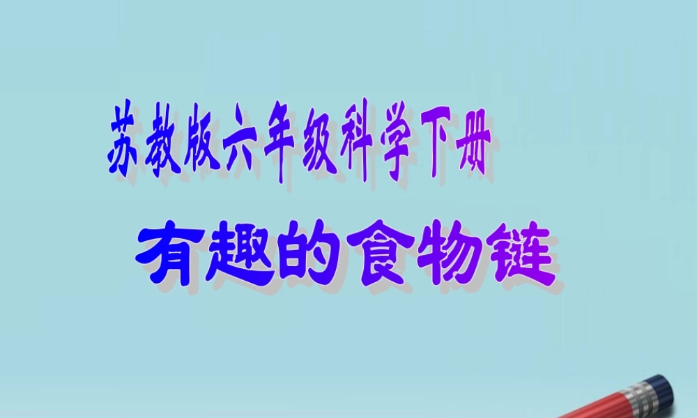 六年级科学下册 有趣的食物链 1课件 苏教版