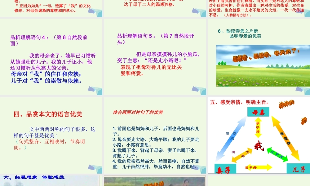 六年级语文上册 第10课 散步课件2 鲁教版-鲁教版小学六年级上册语文课件