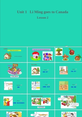 六年级英语上册 Unit 1 Li Ming Goes to Canada Lesson 2 Jenny's House课件+素材 冀教版（三起）