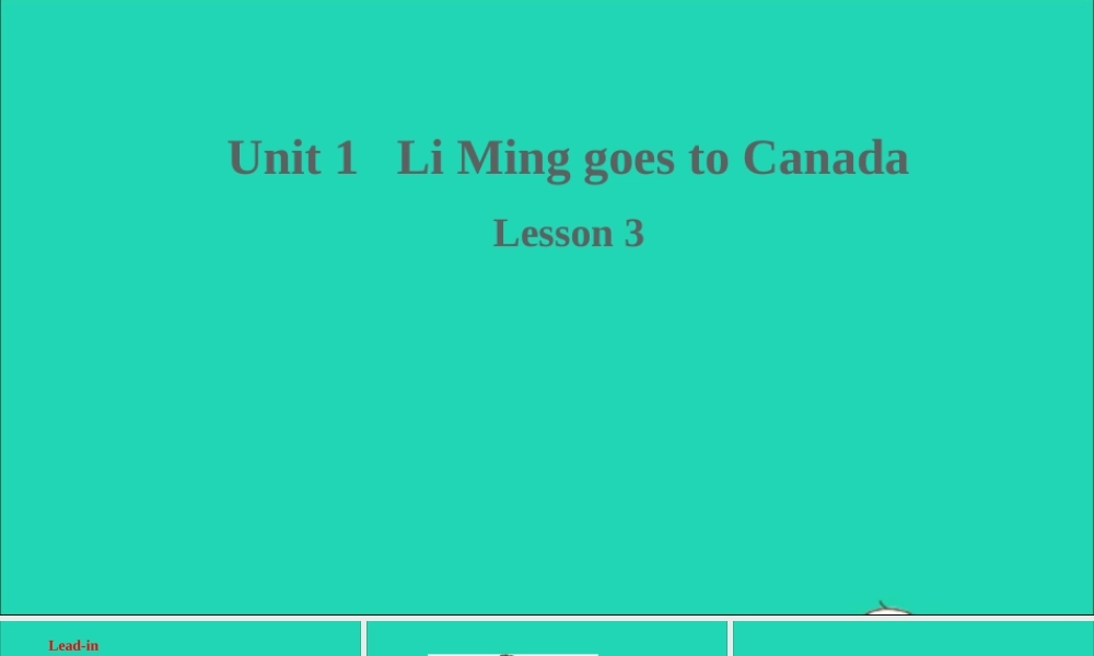 六年级英语上册 Unit 1 Li Ming Goes to Canada Lesson 3 Making Breakfast课件+素材 冀教版（三起）
