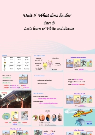 六年级英语上册 Unit 5 What does he do Part B 第4课时上课课件+素材 人教PEP版