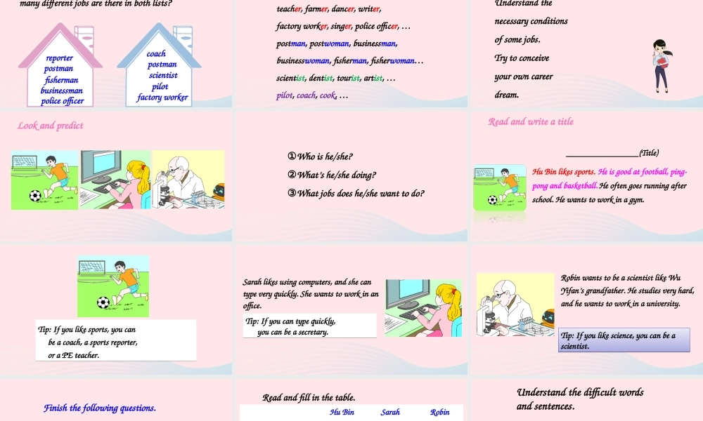 六年级英语上册 Unit 5 What does he do Part B 第5课时上课课件+素材 人教PEP版