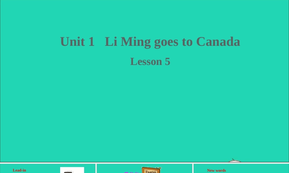 六年级英语上册 Unit 1 Li Ming Goes to Canada Lesson 5 In the Living Room课件+素材 冀教版（三起）