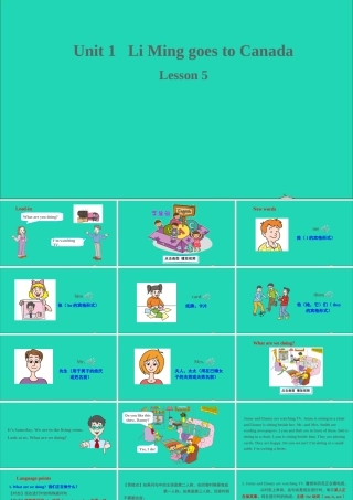 六年级英语上册 Unit 1 Li Ming Goes to Canada Lesson 5 In the Living Room课件+素材 冀教版（三起）
