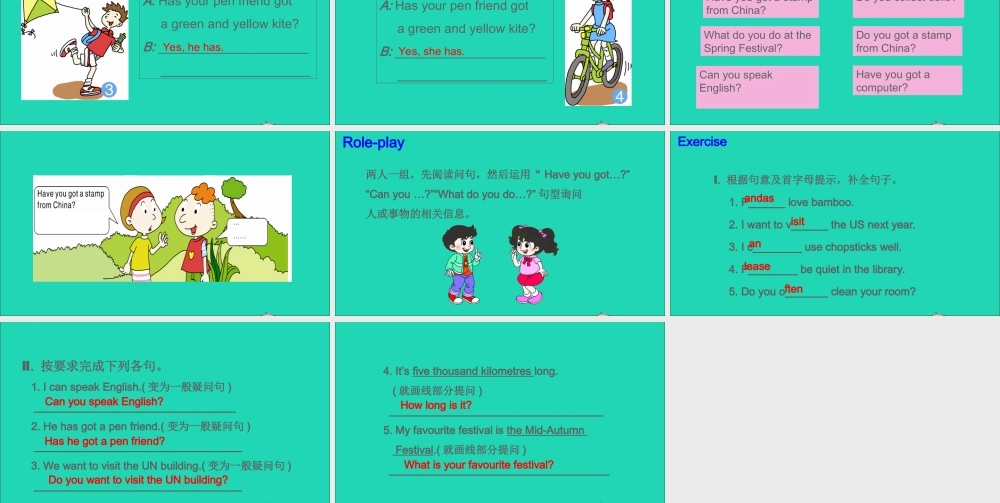 六年级英语上册 Review Unit 1 外研版（三起）