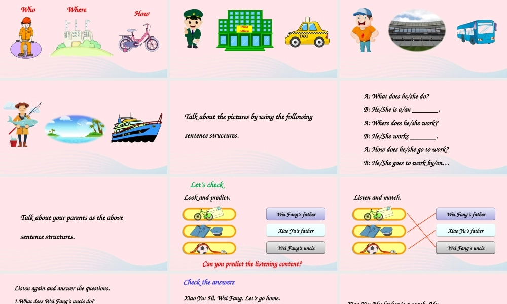 六年级英语上册 Unit 5 What does he do Part B 第6课时上课课件+素材 人教PEP版