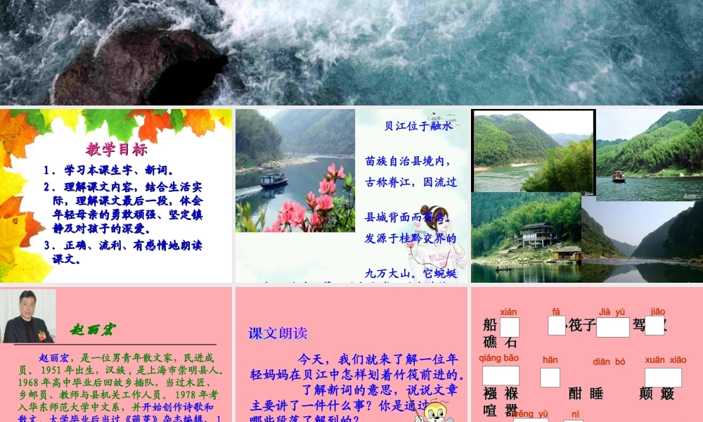 六年级语文上册 第11课 在急流中课件1 西师大版-西师大版小学六年级上册语文课件