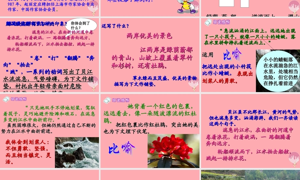 六年级语文上册 第11课 在急流中课件1 西师大版-西师大版小学六年级上册语文课件