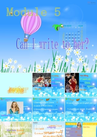 六年级英语上学期 MODULE 5_Unit 1 Pleased to meet you!Can I write to her课件 外研版（三年级起点）