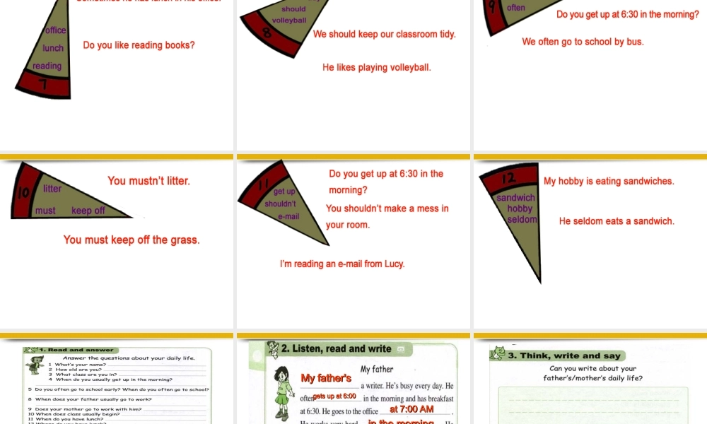 六年级英语上册 un Time1 part2课件 人教新版