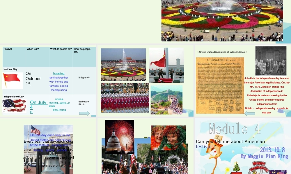 六年级英语上册 Unit 1 Can you tell me about American festivals课件1 外研版（一起）-外研版小学六年级上册英语课件