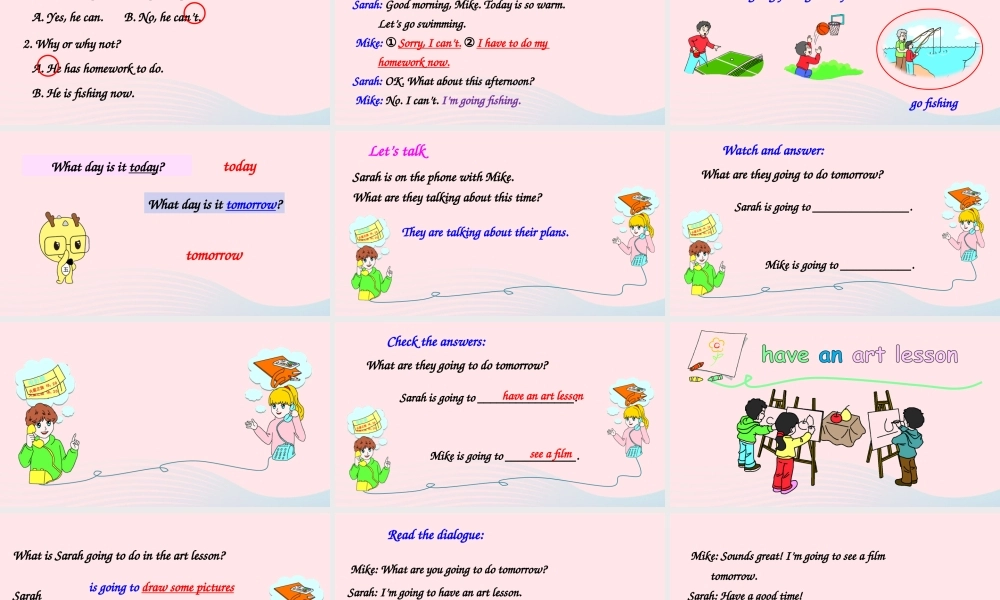 六年级英语上册 Unit 3 My weekend plan Part A 第1课时上课课件+素材 人教PEP版