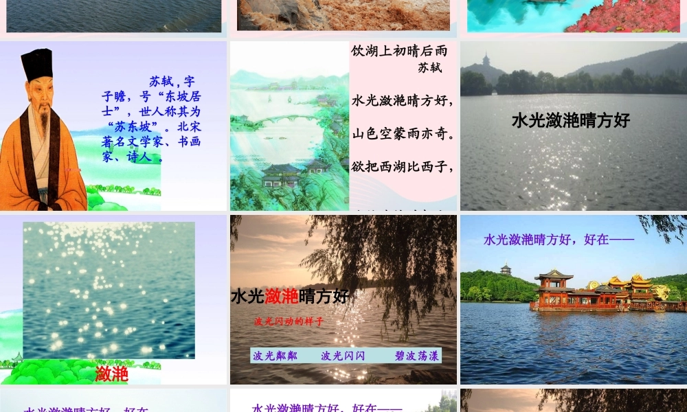 六年级语文上册 第11课《饮湖上初晴后雨》课件1 沪教版-沪教版小学六年级上册语文课件