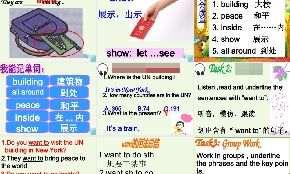 六年级英语上册 Unit 1 Do you want to visit the UN building课件2 外研版（一起）-外研版小学六年级上册英语课件