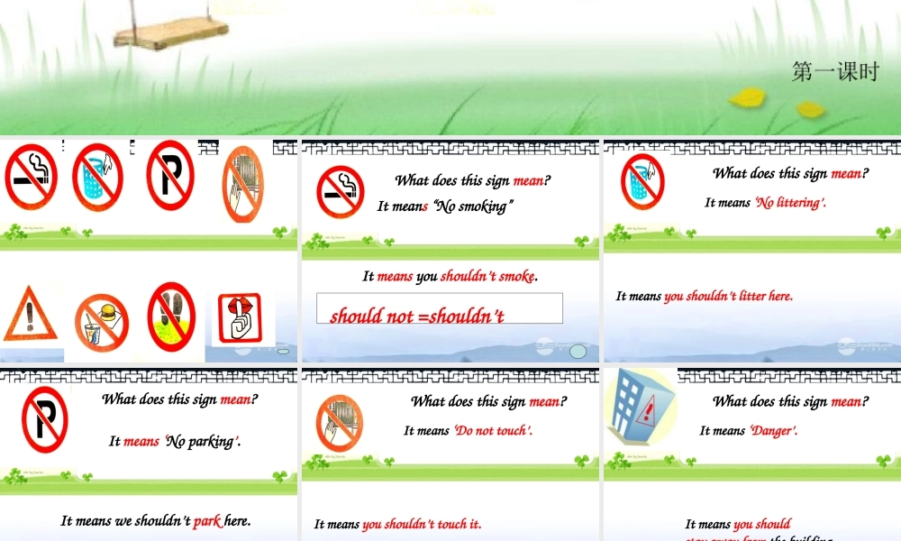 六年级英语上册 Unit 1 Public signs（2）课件 苏教牛津版