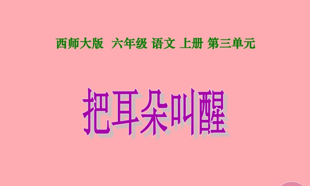 六年级语文上册 第12课 把耳朵叫醒课件1 西师大版-西师大版小学六年级上册语文课件