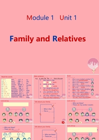 六年级英语上册 Unit 1 Family and relatives课件2 牛津上海版（一起）-牛津上海版小学六年级上册英语课件